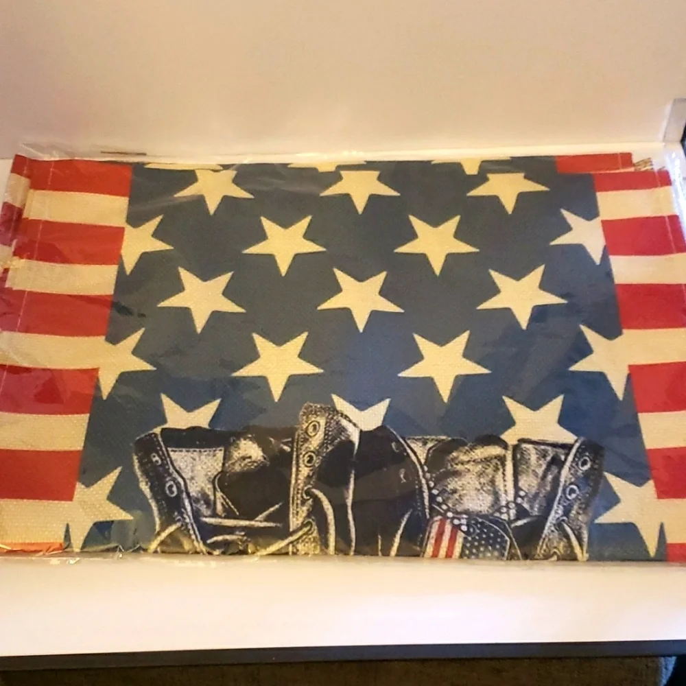Artoid Mode Patriotic America Soldier Boots Table Runner 13x72 Inches